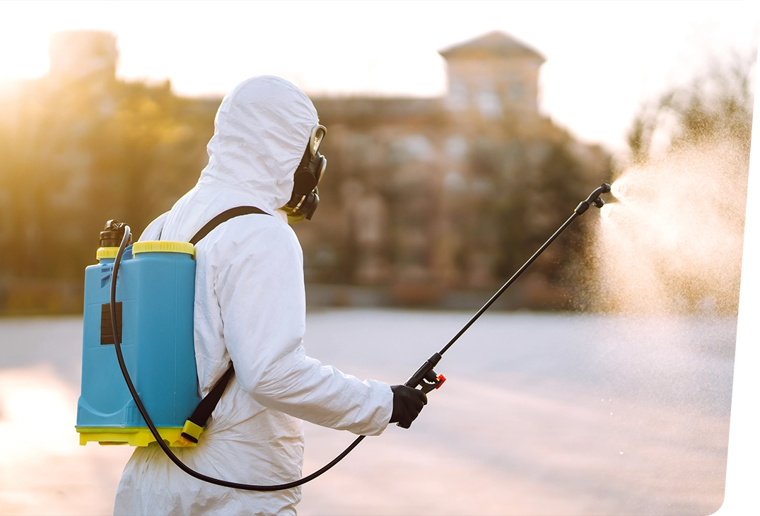 Mr. Dhaval Darbar, the leader of Urbane Pest, with a satisfied client.